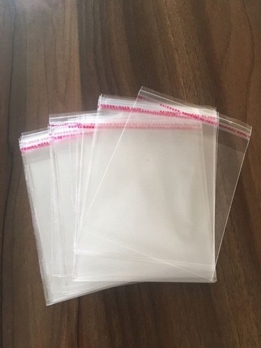 Saco plástico transparente adesivado