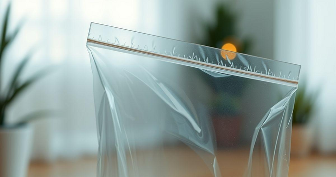 Saco Plástico Transparente com Adesivo Prático